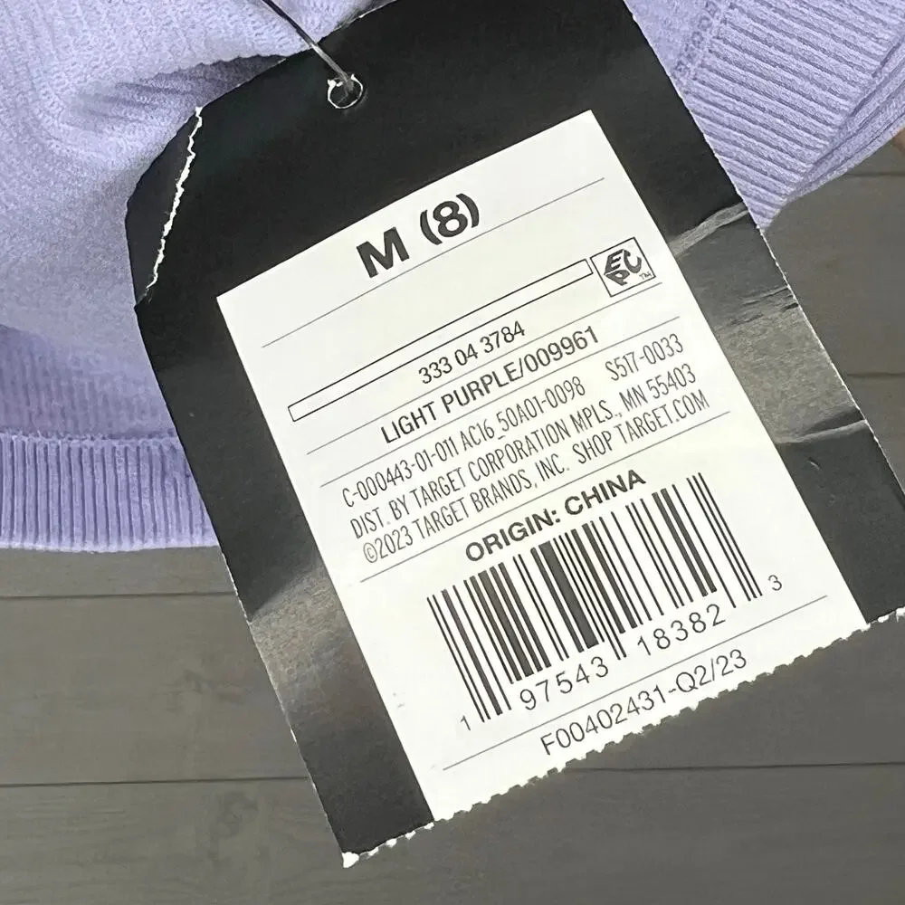 Art Class light purple ribbed short sleeve crop top NWT girls size Medium (8)